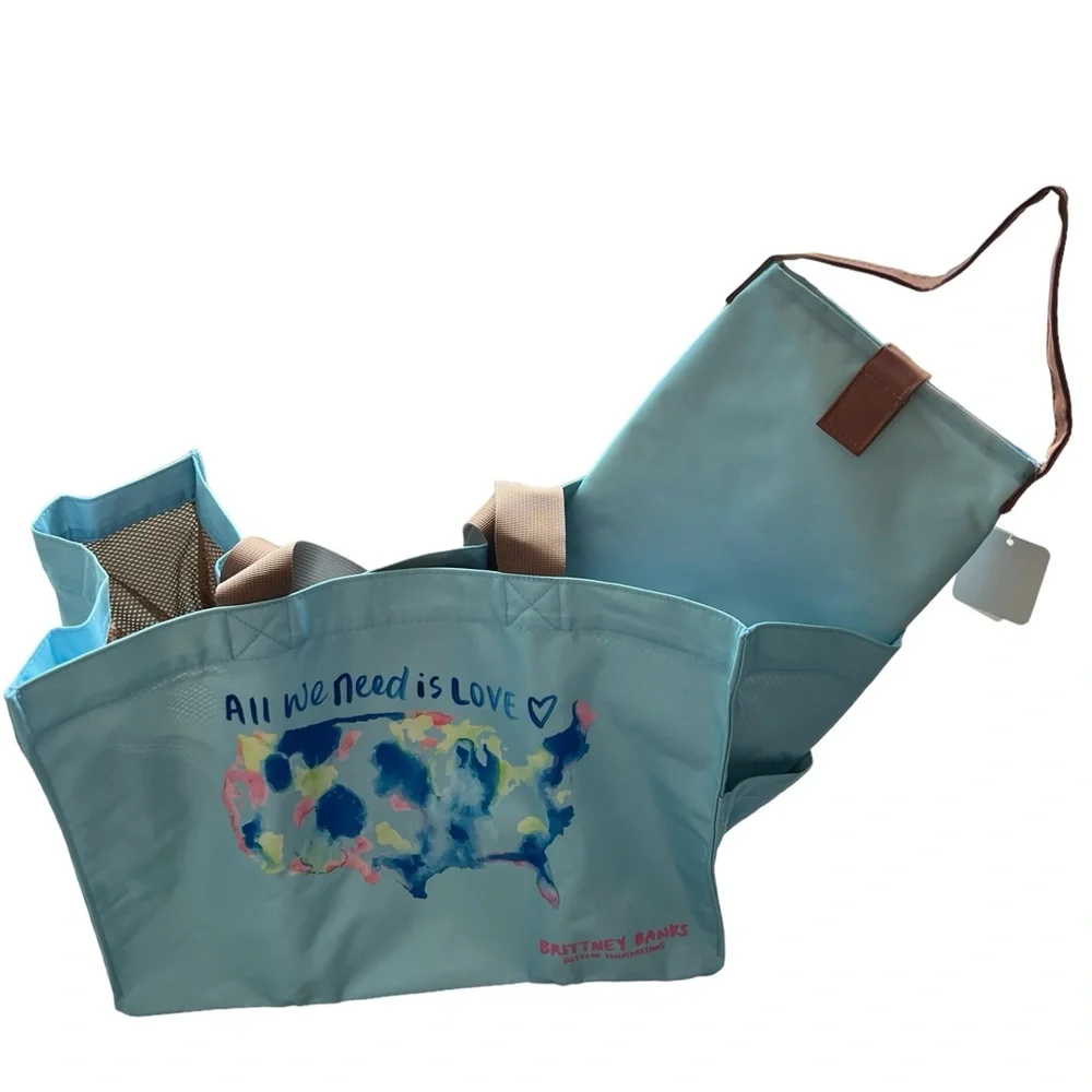 NEW Large Weekender Beach Tote with Wine Bottle bag Made in Los Angeles Travel